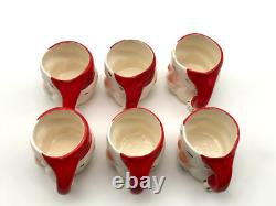 Vintage 1950s 1960s Christmas Santa Punch Bowl, Ladle & 6 Mugs Vintage 1950s 1960s Christmas Santa Punch Bowl, Ladle & 6 Mugs