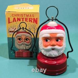 Vintage 1950s Amico Santa Claus Milk Glass Christmas Lantern Japan Works with Box