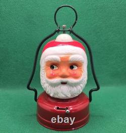 Vintage 1950s Amico Santa Claus Milk Glass Christmas Lantern Japan Works with Box