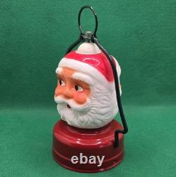 Vintage 1950s Amico Santa Claus Milk Glass Christmas Lantern Japan Works with Box