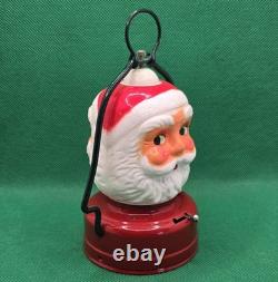Vintage 1950s Amico Santa Claus Milk Glass Christmas Lantern Japan Works with Box