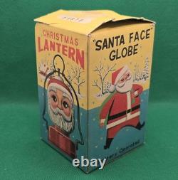 Vintage 1950s Amico Santa Claus Milk Glass Christmas Lantern Japan Works with Box