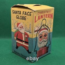 Vintage 1950s Amico Santa Claus Milk Glass Christmas Lantern Japan Works with Box