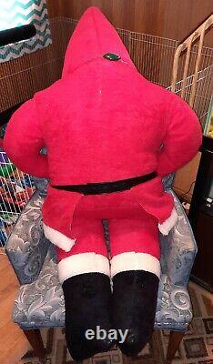 Vintage 1950s Rubber Face Stuffed Santa Claus Giant 60 Store Display LOCAL PU