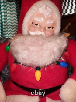 Vintage 1950s Rubber Face Stuffed Santa Claus Giant 60 Store Display LOCAL PU