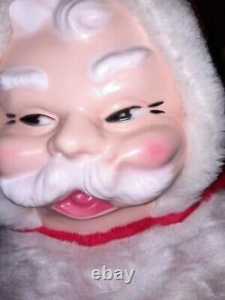 Vintage 1950s Rubber Face Stuffed Santa Claus Giant 60 Store Display LOCAL PU