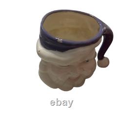 Vintage 1950s Winking Santa Pitcher & 4 Mugs 5 Pc Christmas Set RARE color READ