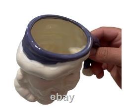 Vintage 1950s Winking Santa Pitcher & 4 Mugs 5 Pc Christmas Set RARE color READ