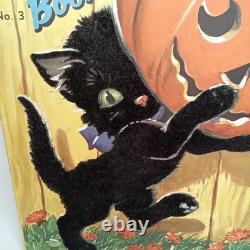 Vintage 1954 Dell Halloween Coloring Book Fuzzy Black Cat Unused New Arrival