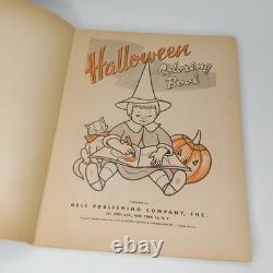 Vintage 1954 Dell Halloween Coloring Book Fuzzy Black Cat Unused New Arrival
