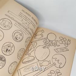Vintage 1954 Dell Halloween Coloring Book Fuzzy Black Cat Unused New Arrival