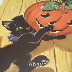 Vintage 1954 Dell Halloween Coloring Book Fuzzy Black Cat Unused New Arrival