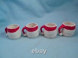 Vintage 1959 Christmas Holt Howard ceramic winking Santa pitcher & 4 cups mugs