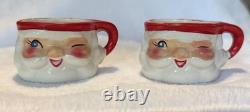 Vintage 1959 Holt Howard Mini Santa Mugs, Set Of TWO