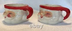 Vintage 1959 Holt Howard Mini Santa Mugs, Set Of TWO