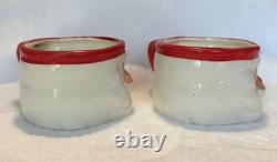Vintage 1959 Holt Howard Mini Santa Mugs, Set Of TWO