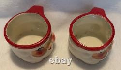 Vintage 1959 Holt Howard Mini Santa Mugs, Set Of TWO