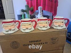 Vintage 1960 Holt Howard Set 4 Christmas Winking Santa Mugs RARE