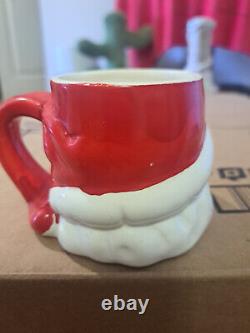 Vintage 1960 Holt Howard Set 4 Christmas Winking Santa Mugs RARE