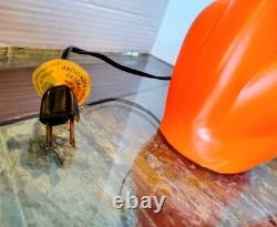 Vintage 1960's Orange Halloween Cat Plastic Blow Mold Light Up Bank Rare Pair