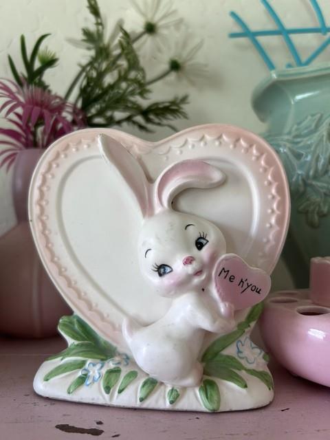 Vintage 1960s Inarco Japan Easter Bunny Valentine Me N'you Planter Rare 1962