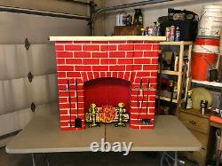 Vintage 1960s SPARTAN DEPARTMENT STORE Cardboard Electric Christmas Fireplace