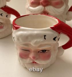 Vintage 1961 Inarco Winking Happy Santa Tom And Jerry Set Pitcher & 4 Mugs