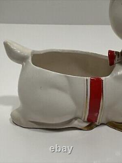 Vintage 1962 Napco Christmas Rudolph Reindeer Planter /Candy Dish Read Descrip