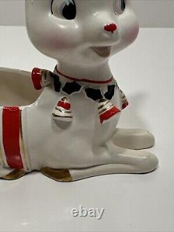 Vintage 1962 Napco Christmas Rudolph Reindeer Planter /Candy Dish Read Descrip