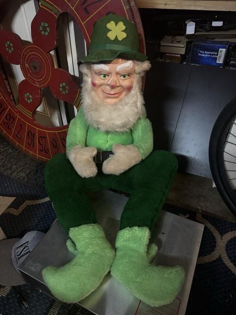 Vintage 1965 Large Leprechaun Beer Store Display Plush Doll Jameson Rare