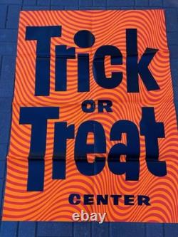 Vintage 1968 HALLOWEEN Trick Or TREAT retail store display sign HUGE paper 40x54 Vintage 1968 HALLOWEEN Trick Or TREAT retail store display sign HUGE paper 40x54