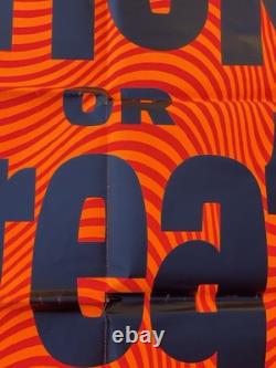 Vintage 1968 HALLOWEEN Trick Or TREAT retail store display sign HUGE paper 40x54