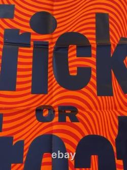 Vintage 1968 HALLOWEEN Trick Or TREAT retail store display sign HUGE paper 40x54