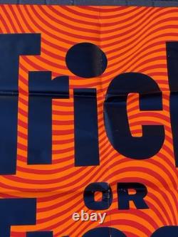 Vintage 1968 HALLOWEEN Trick Or TREAT retail store display sign HUGE paper 40x54 Vintage 1968 HALLOWEEN Trick Or TREAT retail store display sign HUGE paper 40x54