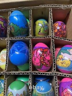 Vintage 1980s Plastic Wrapped Easter Eggs Lot Of 113 Colorful Eggs