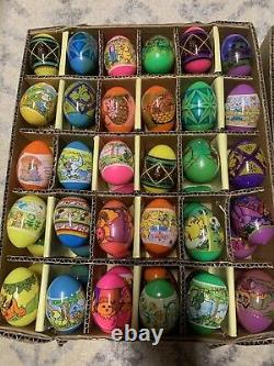 Vintage 1980s Plastic Wrapped Easter Eggs Lot Of 113 Colorful Eggs