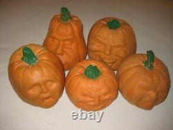 Vintage 1987 Todd Masters Foam Jack O Lantern Pumpkins Lot Of 5 Oh Lantern