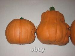 Vintage 1987 Todd Masters Foam Jack O Lantern Pumpkins Lot Of 5 Oh Lantern