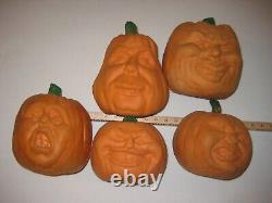 Vintage 1987 Todd Masters Foam Jack O Lantern Pumpkins Lot Of 5 Oh Lantern