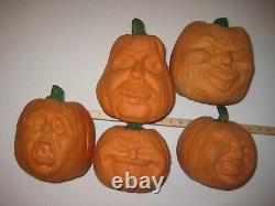 Vintage 1987 Todd Masters Foam Jack O Lantern Pumpkins Lot Of 5 Oh Lantern