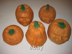 Vintage 1987 Todd Masters Foam Jack O Lantern Pumpkins Lot Of 5 Oh Lantern