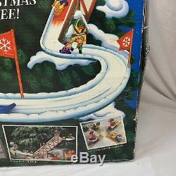 Vintage 1992 Mr Christmas Sants Ski Slope Tree Decoration Complete Tested