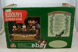 Vintage 1995 Mr Christmas Rudolphs Reindeer Band, 5 Reindeer, 35 Carols Box Worn