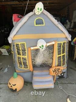 Vintage 2007 Gemmy Inflatable Rotating Haunted House 6ft Lights