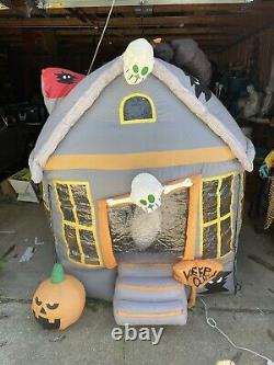 Vintage 2007 Gemmy Inflatable Rotating Haunted House 6ft Lights