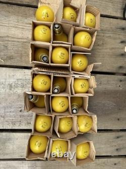 Vintage 21 Lot Yellow 25W Bug Light Incandescent Bulbs 130V Retro Party Lamps