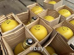 Vintage 21 Lot Yellow 25W Bug Light Incandescent Bulbs 130V Retro Party Lamps
