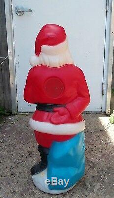 Vintage 30 Santa Claus Outdoor Santa Claus withBlue Present Lighted Blowmold