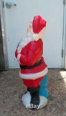 Vintage 30 Santa Claus Outdoor Santa Claus withBlue Present Lighted Blowmold