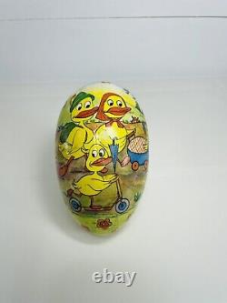 Vintage 6 1/2 Paper Mache Easter Egg West Germany Ducks